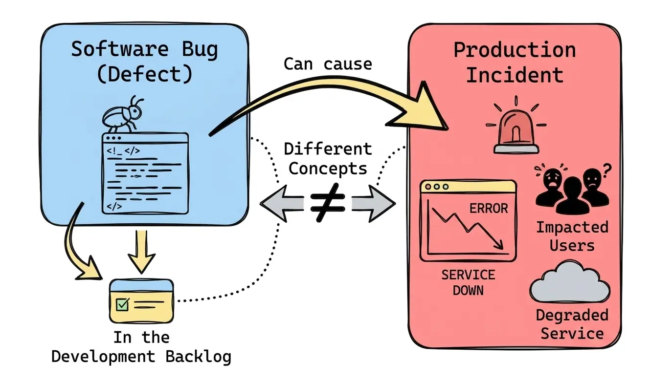 Not every bug is an incident — and not every incident is a bug