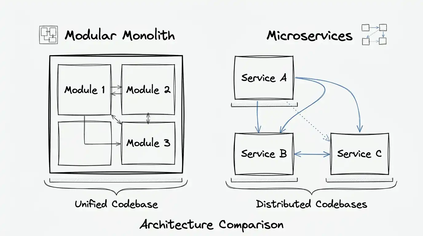Modular architecture view for an enterprise scenario